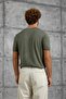 Men's T-Shirt Dp Bicycle Collar Khaki Regular Fit Crew Neck Cotton - 4