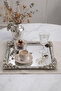 Square Stainless Steel Silver Vintage Embossed Coffee Presentation Tray-Luxury Serving Tray