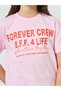 Girls Slogan Print Dropped Shoulder Crop T-Shirt - 3