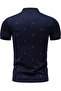 Men Navy Tipping Detail Short Sleeve Polo - 4