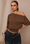 Off-The-Shoulder Lycra Single Jersey Fabric Basic T-Shirt – Comfortable Fit Stylish Women's Blouse