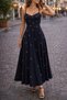 New Season Women's Rope Strap V-Neck Pearl Detailed Long Janjan Crepe Graduation Dress - 2