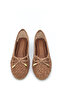 Suede Knitted Bow Detail Comfortable Women's Ballet Flats - 4