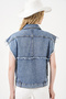 Women's Stone Detailed Denim Vest - 6