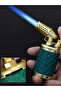 Single Jet Blue Flame Cigar Lighter, Metal Windproof Torch Lighter with Punch (Black) - 7