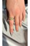 Women's Gold Color Stone Modern Ring - 2