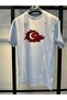 Turkish Flag Printed White Combed Cotton T-Shirt