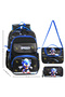 Patterned Korean Style Quality 3-Piece Primary School Backpack with Cover, Thermal Lunch Bag and Pen Holder