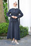 Anthracite Patterned Modal Shirt and Skirt Set - 3