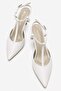 Women's Thin Heeled Open Back High Heeled Shoes White Crinkled - 5