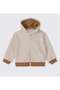 Baby Boy Hooded Zippered Long Sleeve Sweatshirt 0-5 Years Beige Melange