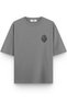 Women's / Men's Semi Oversize T-Shirt Guardian Dog Rottweiler Dog Back Printed Gray T-Shirt 1402 - 2