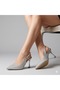 (Park Moda) Women's Closed Toe Heeled Shoes Silver - 4