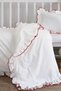 Ruffled Baby Bedding Set |   Set of 3 (Duvet Cover-Sheet-Pillowcase) |   Cotton, Red Piping, Soft |   100 X 150 cm - 6