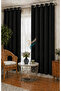 Black Velvet Rustic Velvety Fabric Curtain - 3