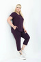 Plus Size Capri Length Lycra Viscose Suit with Pocket and Side Stone Detail