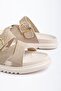 Ella Women's Beige Skin Gold Detailed Poly Sole Slippers - 4