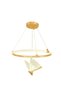 Modern Lighting, Chandelier, Gold Color, 45x15 cm, Light, Ring + butterfly, Suitable for bedroom and living room, Adjustable height