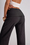 Bubble Fabric High Waist Folded Belted Comfortable Women's Wide Leg Sweatpants - 4
