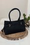 Women's Black Top Quality Faux Leather Hand and Shoulder Bag with Zipper Stylish Classic Model Women's Bag Mlu7011 - 7