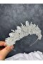 Showy Zircon Stone Bridal Crown Henna Night Wedding Hair Accessory Special Design - 3