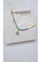 Turquoise Stone Clover Detail Anklet - 2
