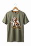 Unisex Hunting English Setter Dog Printed Nature Themed Outdoor 100% Cotton Basic T-Shirt
