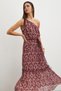 One Shoulder Floral Print Maxi Dress - 4