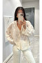 Ecru 100% Cotton Lace Detailed Shirt - 39719
