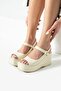 Stylish Casual Comfortable Leather Sandals with Single Strap and Padded Heel - 3