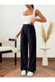 Women's Navy Blue High Waist Palazzo Pants Wide Leg Stylish Office and Casual Trousers - 4