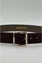 Women's Brown Suede Leather Real Gold Plated Buckle 4 cm Belt Compatible with Trousers, Jackets, Dresses - 3