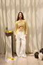 Hanoi Thread Detail Yellow Knitwear Crop - 3