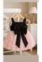 Rose Black Pink Special Occasion Baby Children's Puffy Dress - 2