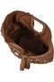 Women's Brown Straw Stone Detailed Shoulder Bag with Adjustable Strap - 6
