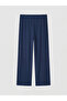Indigo ribbed women's pajama bottoms with elastic waist from gulis store - 2