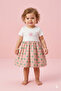 Girl's Floral Patterned Ribbed 100% Cotton Short Sleeve Summer Dress - 5