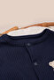 Baby Rompers 100% Cotton Ribbed with Snap Fasteners and Embroidery 3-24 Months - 2