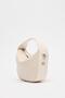 Knitted Detailed Leather Baguette Bag Ecru - 6