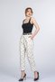 Women's Summer Ecru-Black Arielle Belted Polka Dot Patterned Stylish Casual Comfortable Pants 30396 - 3