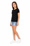 Pink 15205-26 Girl's Black Stone Detailed Basic T-Shirt Daily Comfortable Stylish Cotton T-Shirt - 4