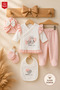 Seasonal Baby Girl Newborn Hospital Discharge Bodysuit Set Cotton 5 Pieces 0-3 Months - 2