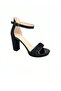 Black Glittery Platform Sole Ankle Strap Thick Heeled Women's Sandals Vi̇d02002 - 7