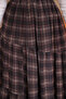 Brown Layered Patterned Chiffon Skirt - 5
