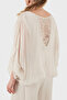Silk Blend V-Neck Embroidered Loose Blouse Bluz 6901022 - 3