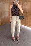 Beige Trousers with Cuffs - 5