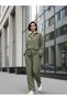 Women's Khaki Oversize Shirt Loose Cut Long Sleeve Stylish Shirt - 4
