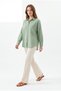 Mint Women's Flared Linen Shirt with Front Pockets, Oversize Comfortable Cut, Casual Stylish Shirt - 3