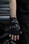 Motorcyclist Gloves Fingerless Motorcycle Gloves Ce En-13594 Certified Jk Black Summer Half Non-Slip - 2
