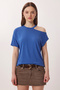 Cut Out Detailed Viscose Blouse Lrn0004 Dark Blue - 3